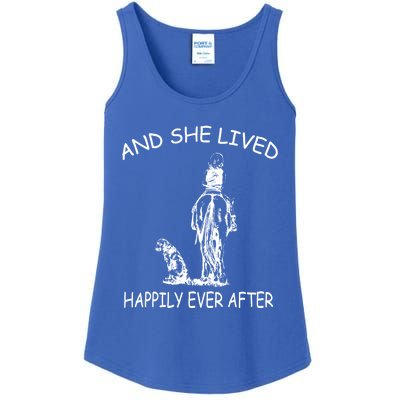 Wo's And She Lived Happily Ever After Funny Horse Dogs Gift Ladies Essential Tank