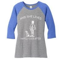 Wo's And She Lived Happily Ever After Funny Horse Dogs Gift Women's Tri-Blend 3/4-Sleeve Raglan Shirt