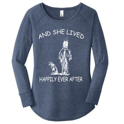 Wo's And She Lived Happily Ever After Funny Horse Dogs Gift Women's Perfect Tri Tunic Long Sleeve Shirt