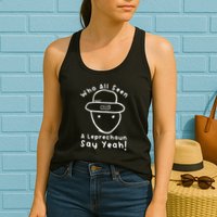 Who All Seen A Leprechaun Sketch Funny St PatrickS Day Womens Tank Top