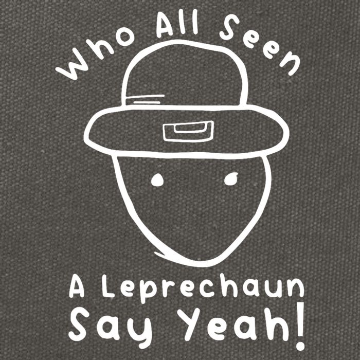 Who All Seen A Leprechaun Sketch Funny St PatrickS Day Cotton Canvas Backpack