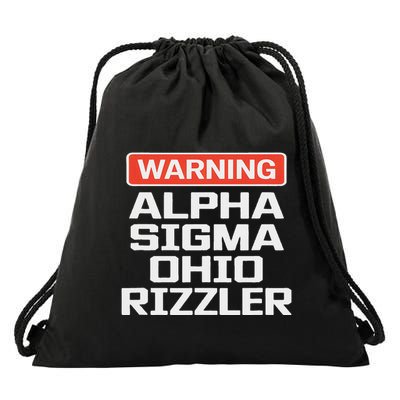 Warning A.L.P.H.A S.I.G.M.A Ohio Rizzler Drawstring Bag