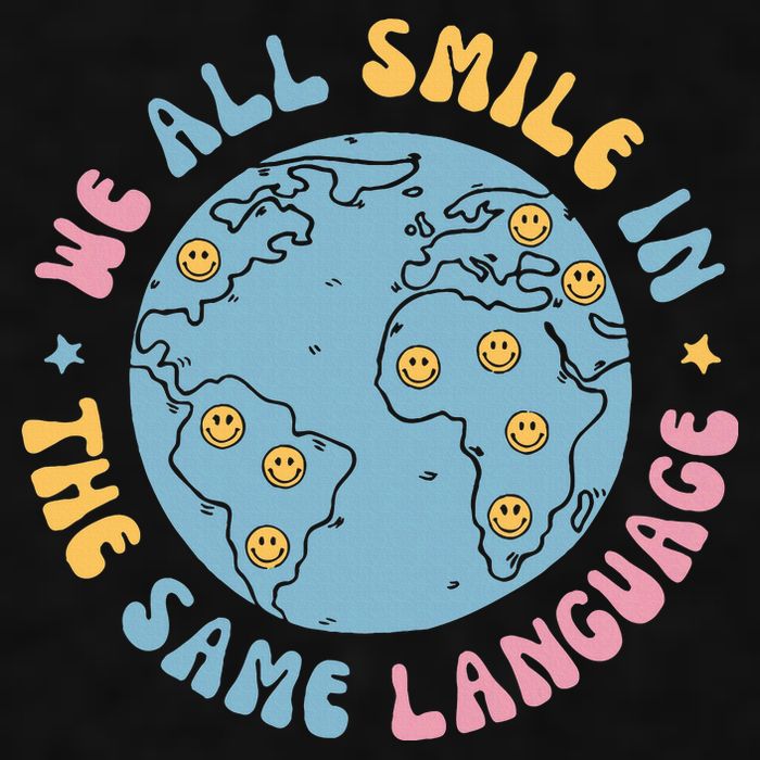 We All Smile In The Same Language Funny Esl Teacher Ladies PosiCharge Tri-Blend Wicking Tank