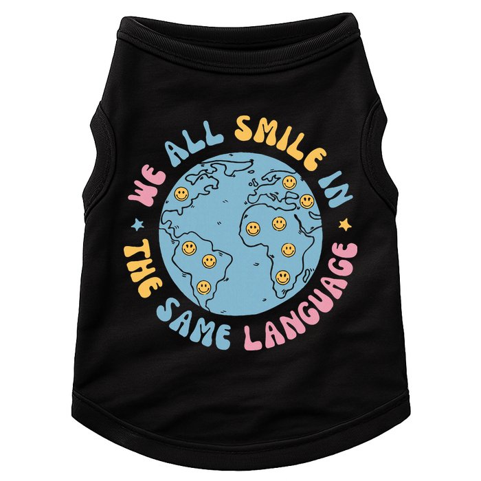 We All Smile In The Same Language Funny Esl Teacher Doggie Tank