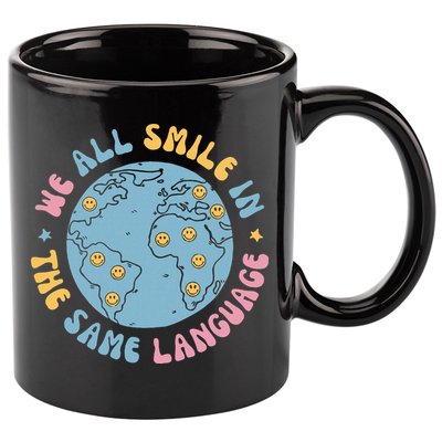 We All Smile In The Same Language Funny Esl Teacher 11oz C Handle Ceramic Mug