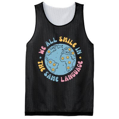 We All Smile In The Same Language Funny Esl Teacher Mesh Reversible Basketball Jersey Tank