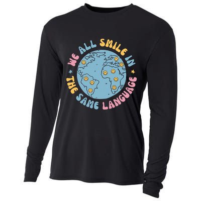 We All Smile In The Same Language Funny Esl Teacher Cooling Performance Long Sleeve Crew