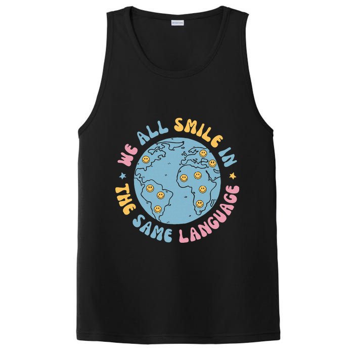 We All Smile In The Same Language Funny Esl Teacher PosiCharge Competitor Tank