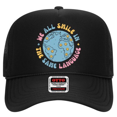 We All Smile In The Same Language Funny Esl Teacher Trucker Hat