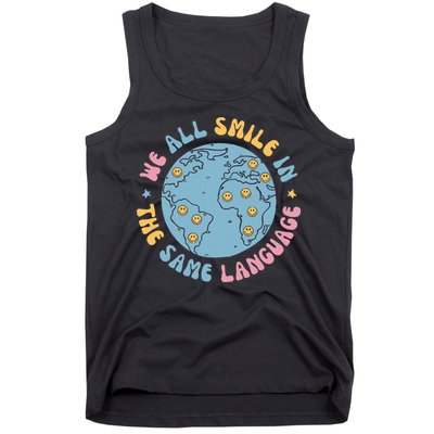 We All Smile In The Same Language Funny Esl Teacher Tank Top