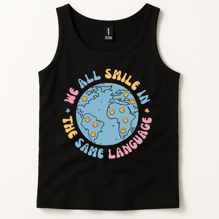 We All Smile In The Same Language Funny Esl Teacher Tank Top