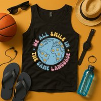 We All Smile In The Same Language Funny Esl Teacher Tank Top