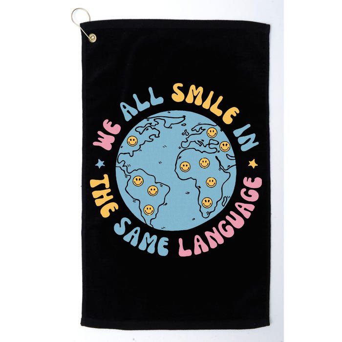We All Smile In The Same Language Funny Esl Teacher Golf Towel