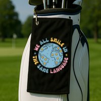 We All Smile In The Same Language Funny Esl Teacher Golf Towel