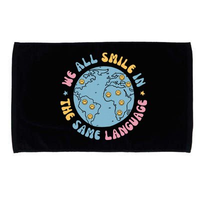 We All Smile In The Same Language Funny Esl Teacher Microfiber Hand Towel