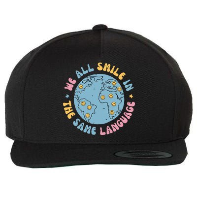 We All Smile In The Same Language Funny Esl Teacher Wool Snapback Cap