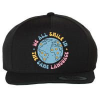We All Smile In The Same Language Funny Esl Teacher Wool Snapback Cap