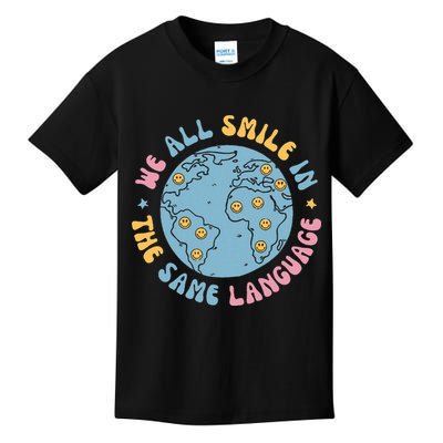We All Smile In The Same Language Funny Esl Teacher Kids T-Shirt