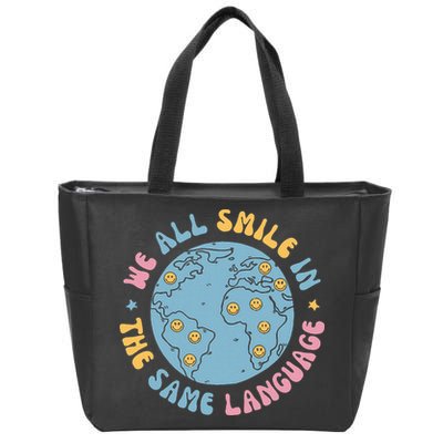 We All Smile In The Same Language Funny Esl Teacher Zip Tote Bag