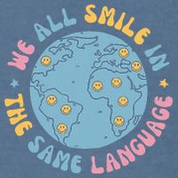 We All Smile In The Same Language Funny Esl Teacher Garment-Dyed Sweatshirt