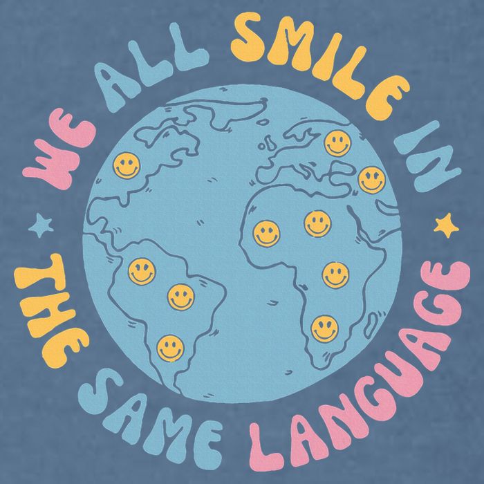 We All Smile In The Same Language Funny Esl Teacher Garment-Dyed Sweatshirt
