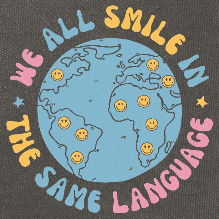 We All Smile In The Same Language Funny Esl Teacher Cotton Canvas Backpack