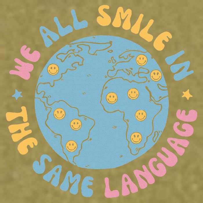 We All Smile In The Same Language Funny Esl Teacher Garment-Dyed Women's Muscle Tee