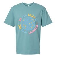We All Smile In The Same Language Funny Esl Teacher Sueded Cloud Jersey T-Shirt