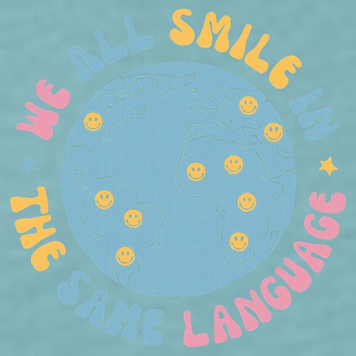 We All Smile In The Same Language Funny Esl Teacher Sueded Cloud Jersey T-Shirt