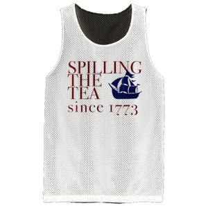 Womens AMERICA SPILLING TEA SINCE 1773 July 4 Boston Party Meme Mesh Reversible Basketball Jersey Tank