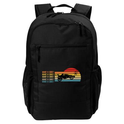 What a save Vintage Retro Rocket Soccer Car League Backpack
