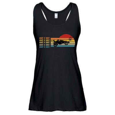 What a save Vintage Retro Rocket Soccer Car League Ladies Essential Flowy Tank