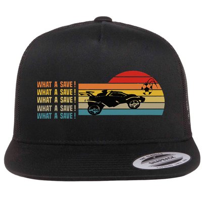 What a save Vintage Retro Rocket Soccer Car League Flatbill Hat