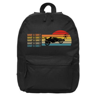 What a save Vintage Retro Rocket Soccer Car League 16 in Basic Backpack