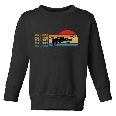What a save Vintage Retro Rocket Soccer Car League Toddler Sweatshirt