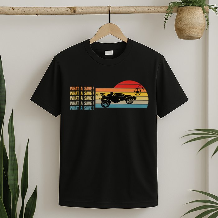What A Save Vintage Retro Rocket Soccer Car League T-Shirt
