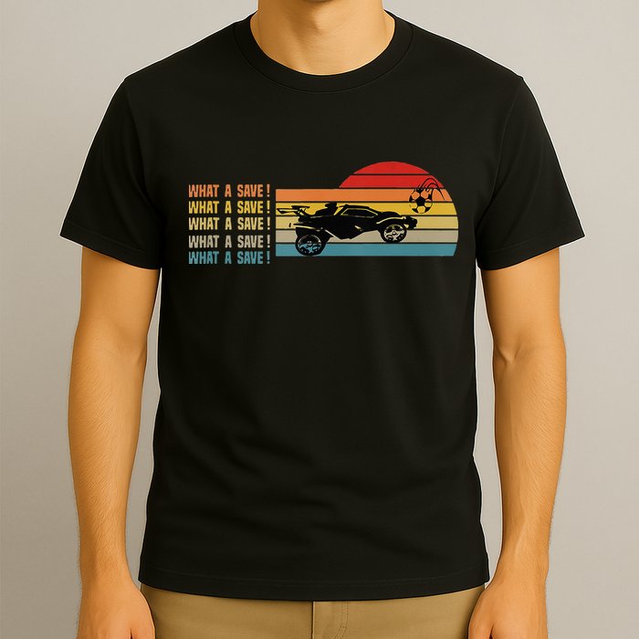 What A Save Vintage Retro Rocket Soccer Car League T-Shirt