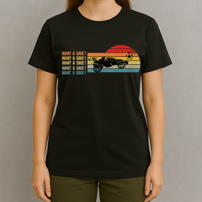 What A Save Vintage Retro Rocket Soccer Car League T-Shirt