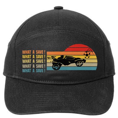 What A Save Vintage Retro Rocket Soccer Car League 7-Panel Snapback Hat