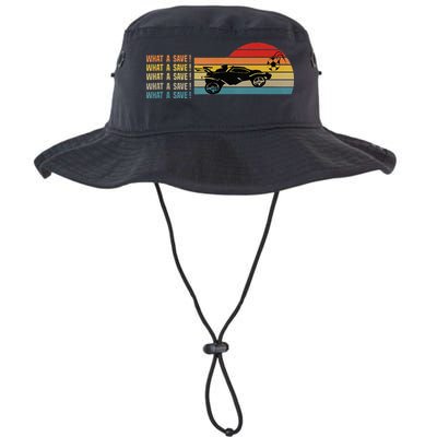 What A Save Vintage Retro Rocket Soccer Car League Bucket Hat