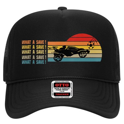 What A Save Vintage Retro Rocket Soccer Car League Trucker Hat