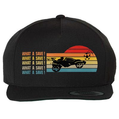 What A Save Vintage Retro Rocket Soccer Car League Wool Snapback Cap
