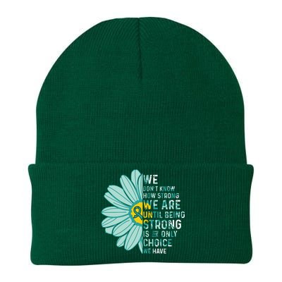 We Are Strong Ovarian Cancer Awareness Item Ovarian Cancer Zip Hoodie Knit Cap Winter Beanie