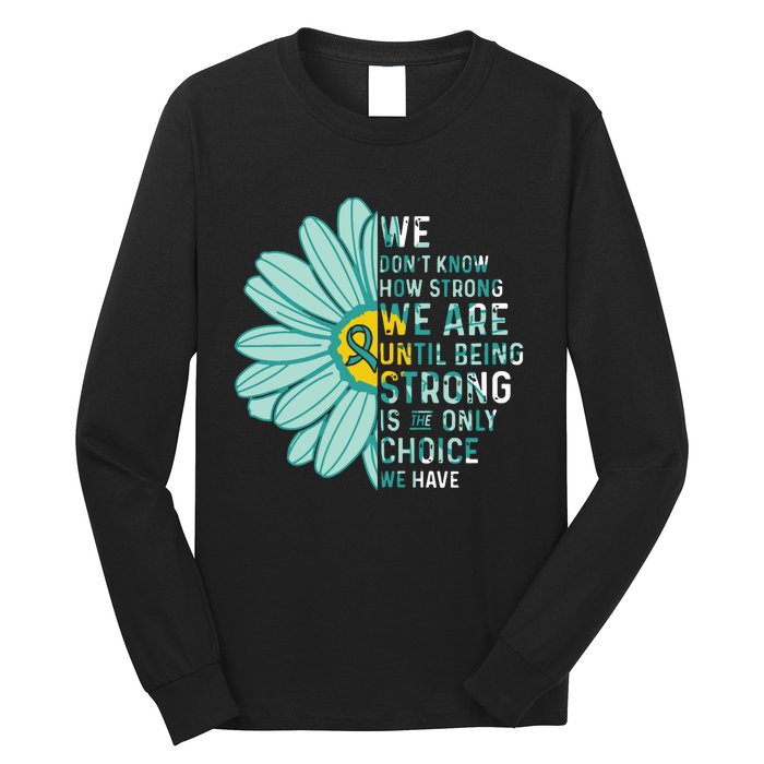 We Are Strong Ovarian Cancer Awareness Item Ovarian Cancer Zip Hoodie Long Sleeve Shirt