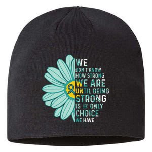 We Are Strong Ovarian Cancer Awareness Item Ovarian Cancer Zip Hoodie Sustainable Beanie