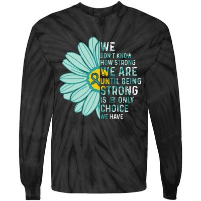 We Are Strong Ovarian Cancer Awareness Item Ovarian Cancer Zip Hoodie Tie-Dye Long Sleeve Shirt