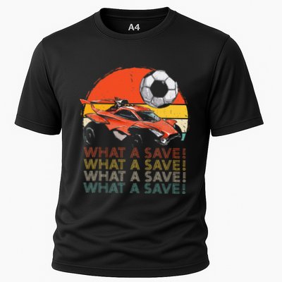 What A Save Vintage Retro Rocket Soccer Car Performance Shirt