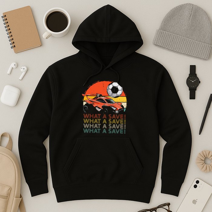 What A Save Vintage Retro Rocket Soccer Car Hoodie