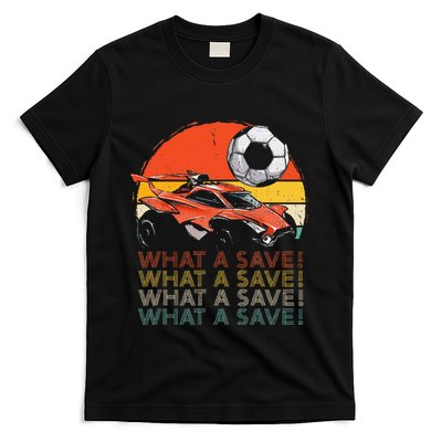 What A Save Vintage Retro Rocket Soccer Car T-Shirt