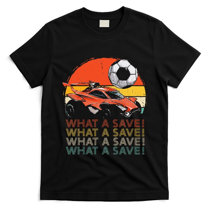 What A Save Vintage Retro Rocket Soccer Car T-Shirt